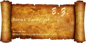 Bersi Zaránd névjegykártya